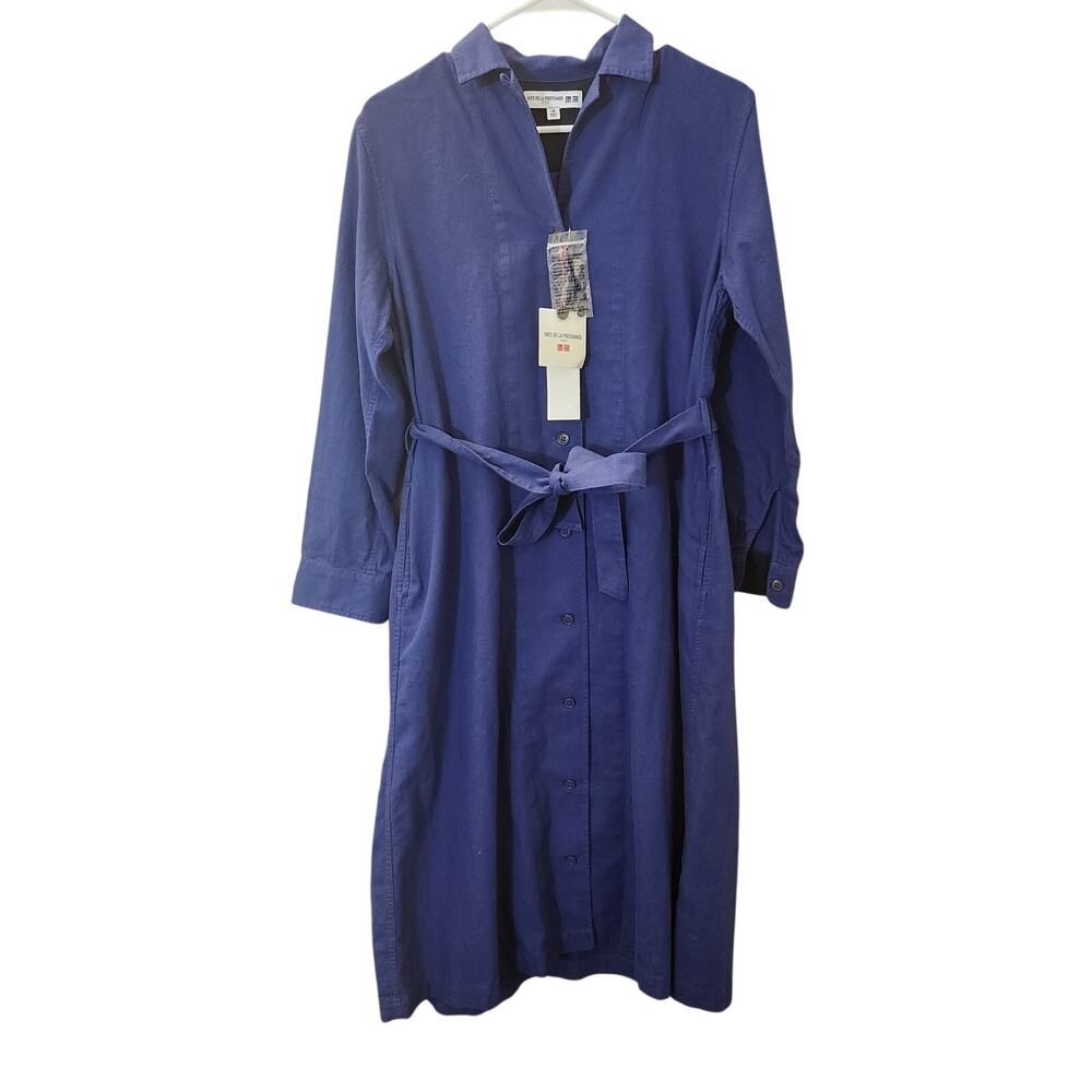 Uniqlo x Ines De La Fressange Paris Tie Waist 100% Cotton Dress NWT XS